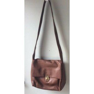 Del Mano Shoulder bag wide strap brown soft faux leather